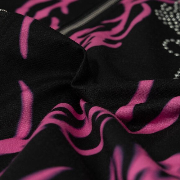 ACDC RAG - Nightmare Studded Bunny Ruffle Black Oversized Jacket - Picture 9 of 10